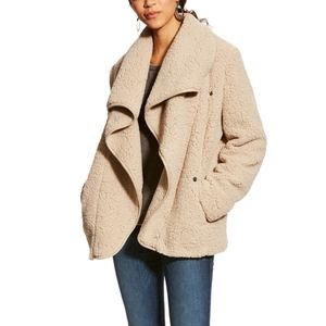 Ariat Women's Cream Moonlit Shearling Faux Fur Fluffy Teddy Coat Size Medium